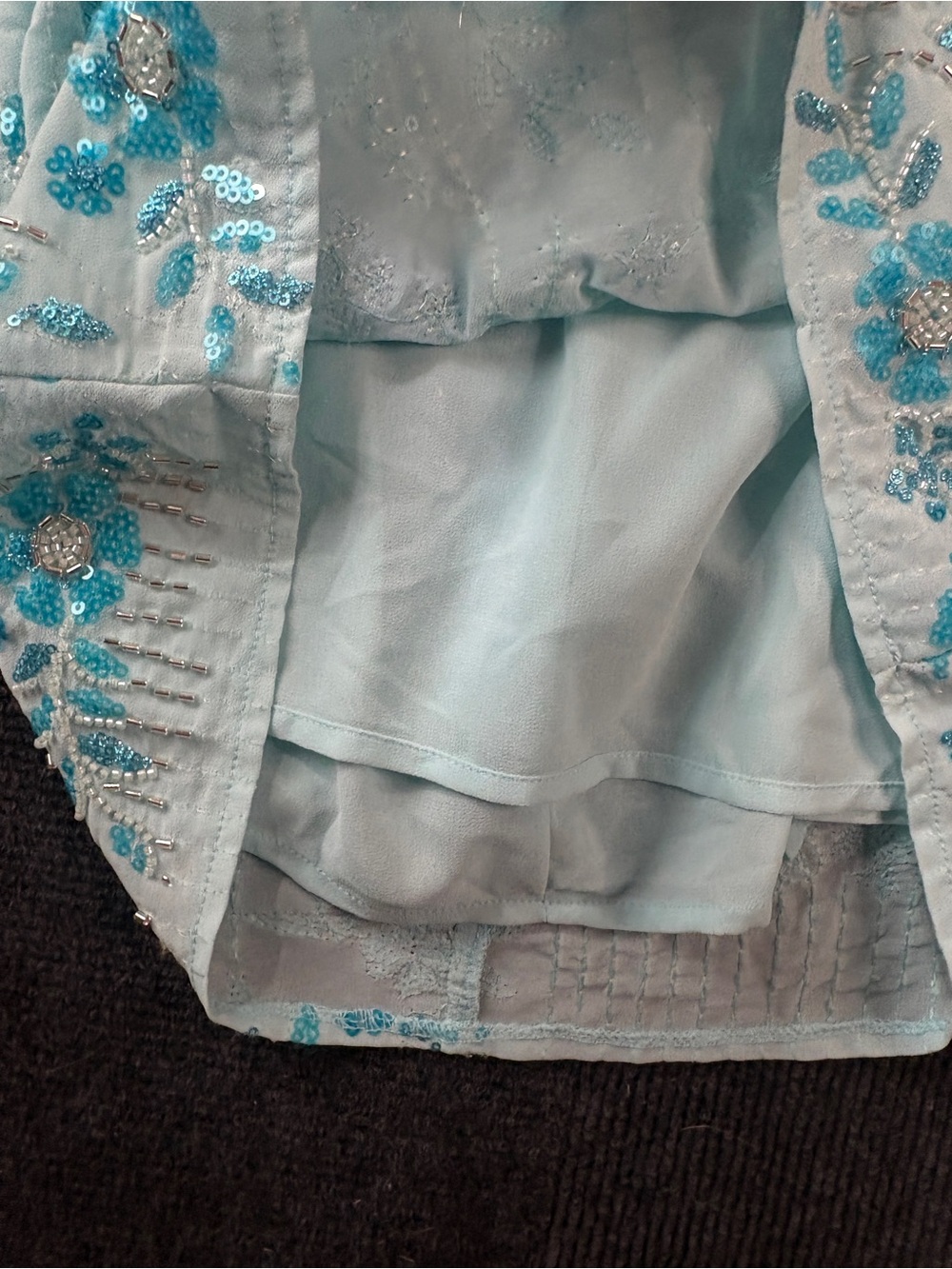 Peppermayo Light Blue Vietta Sequin Cami Micro Mini Dress size 4 or size Small - Picture 13 of 15